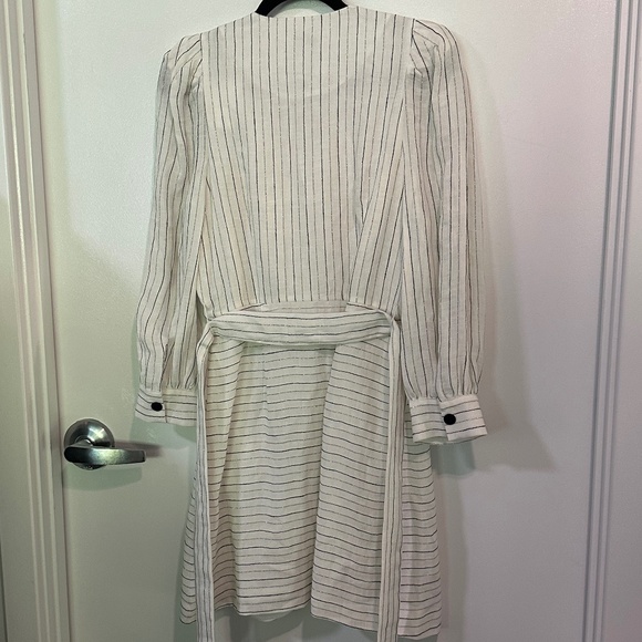 Sandro Paris Misia Belted Metallic Mini Shirtdress - Picture 5 of 7